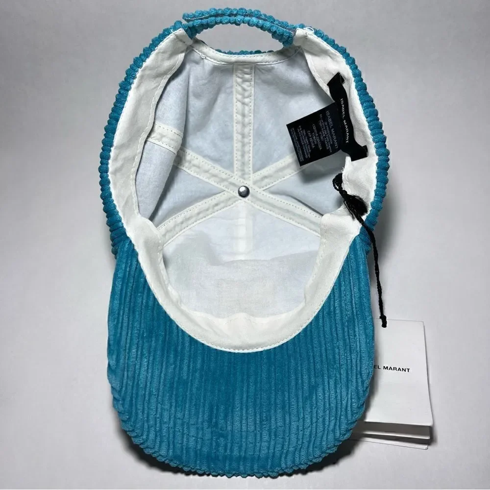 Isabel Marant Tyron Corduroy Cap in Aqua - Picture 4 of 7